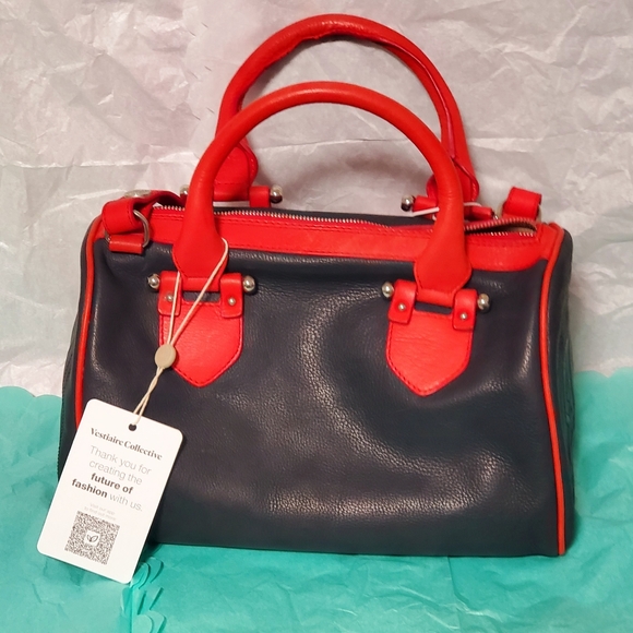 RARE! JOHN GALLIANO BLACK RED LEATHER BOSTON/BOWLING BAG NEW WITH TAG FULL SET - Picture 9 of 11